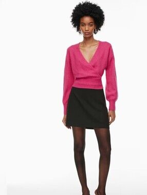 Aritzia Wilfred Soft Spoke Pink Wrap Sweater Size Medium